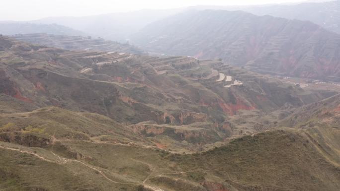 甘肃秋景大山航拍