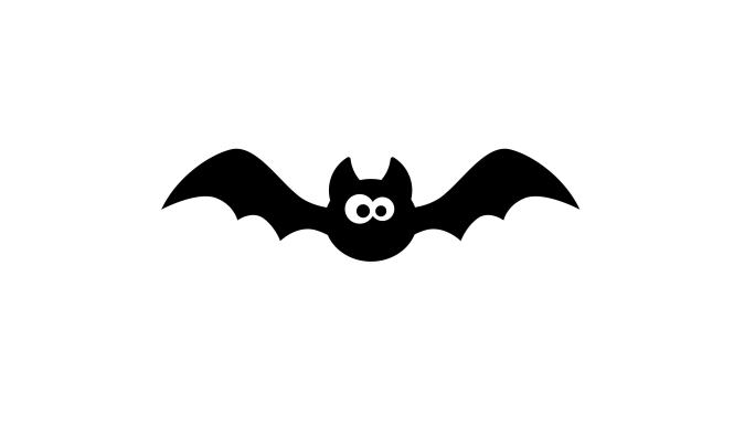 卡通风格的蝙蝠飞行。万圣节