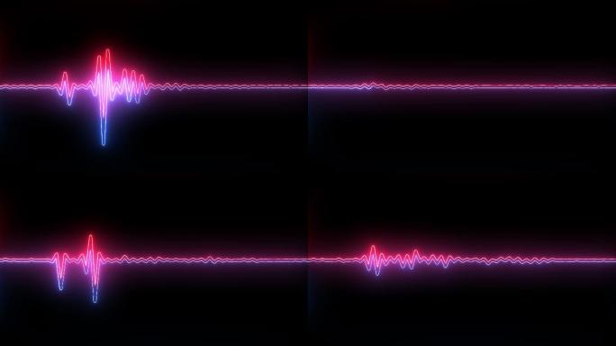 迪斯科节拍红紫色霓虹灯音乐频率波