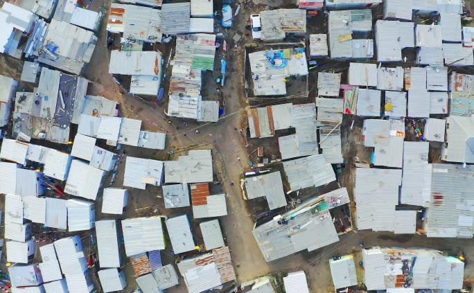 南非一个小镇的4k无人机镜头