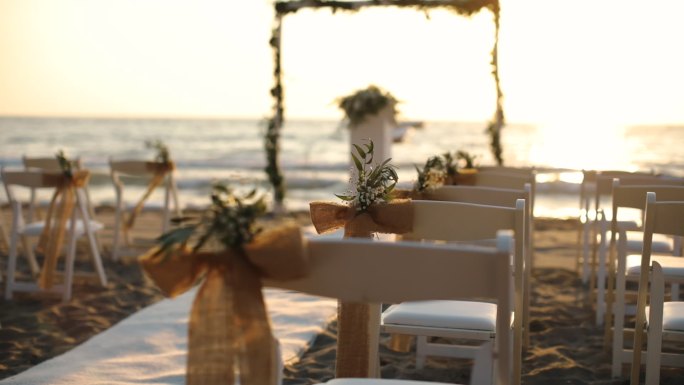 海滩婚礼海边西方西式花絮