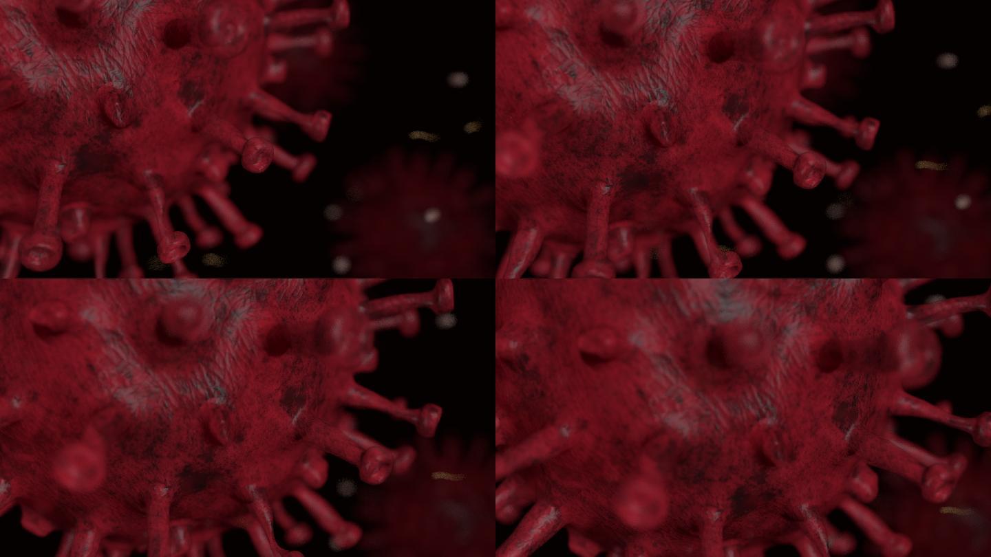 病毒新冠病毒动画特效抠像透明通道3D三维