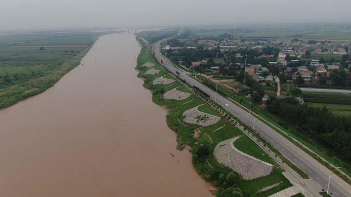 渭南渭河航拍4K黄河渭河干流陕西渭河航拍