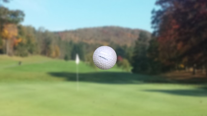 高尔夫球移动旋转的高尔夫球特写3D三维动