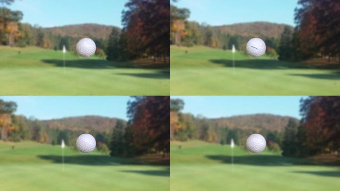 高尔夫球移动旋转的高尔夫球特写3D三维动