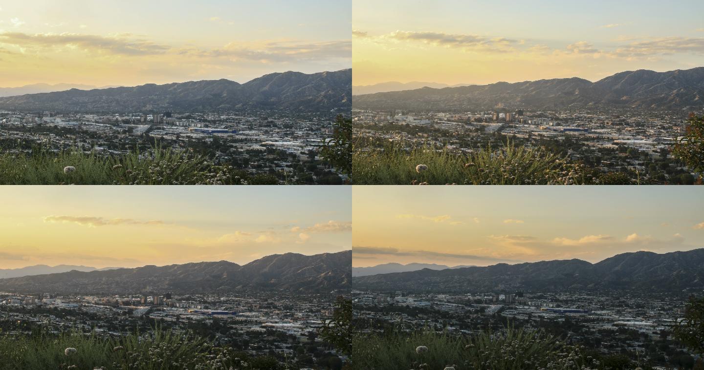 加利福尼亚州伯班克上空的日落时间