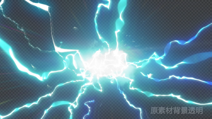 雷电击中（带透明背景和音效）