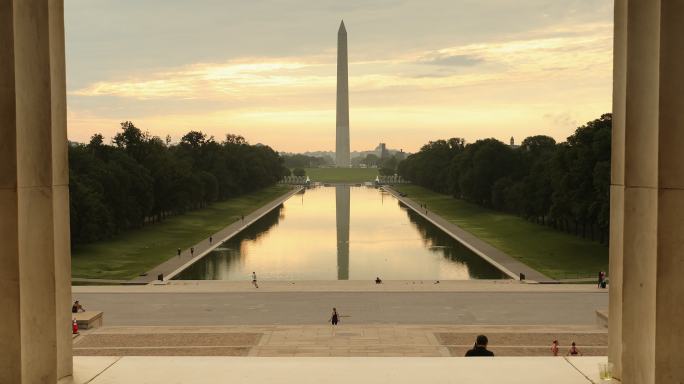 华盛顿纪念碑风景美国地标国家广场标志性景