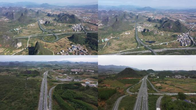 广西最美高速公路  互通立交桥 交通建设