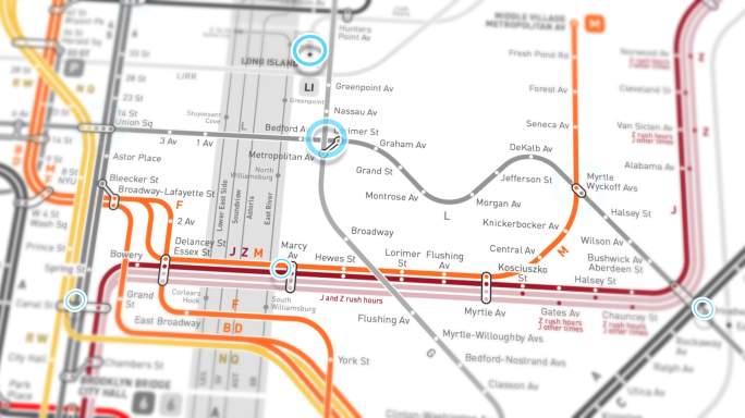 纽约地铁线路地图道路插图通信
