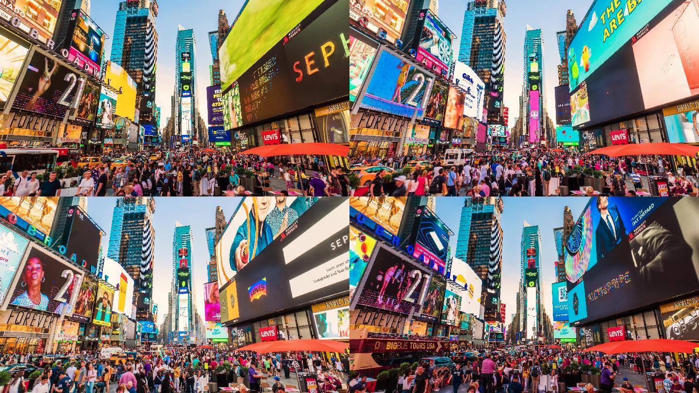 纽约时代广场旅游商业区夜生活