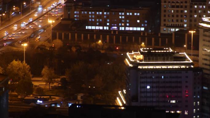 北京车流夜景