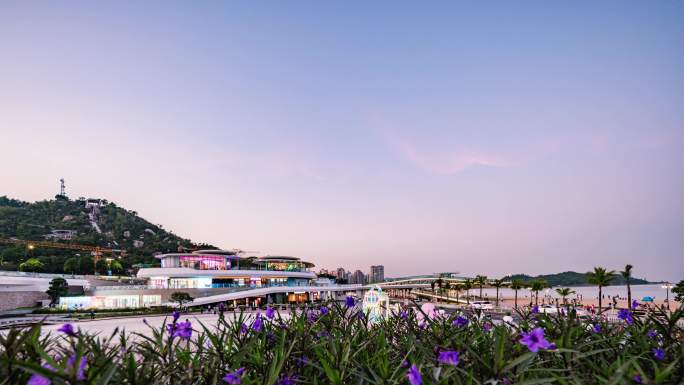 珠海城市阳台夜景延时