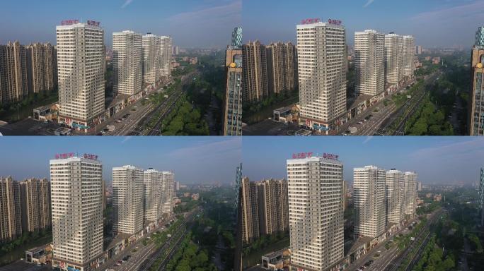 嘉兴南湖区万达广场 环球金融中心蓝天白云
