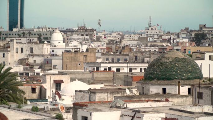 突尼斯清真寺城市延时航拍突尼斯航拍旅游宣