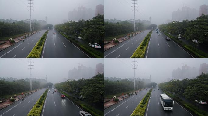 雨雾天气的高速公路 大雾