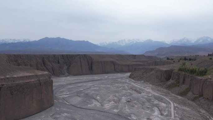 酒泉洪水河大峡谷地貌航拍