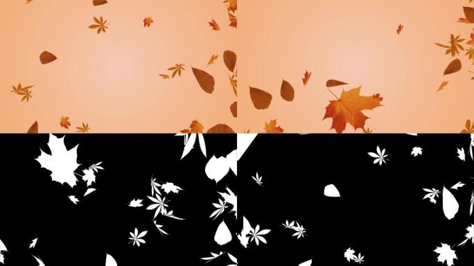秋天枫叶落LED大屏背景漂浮飘落法国梧桐