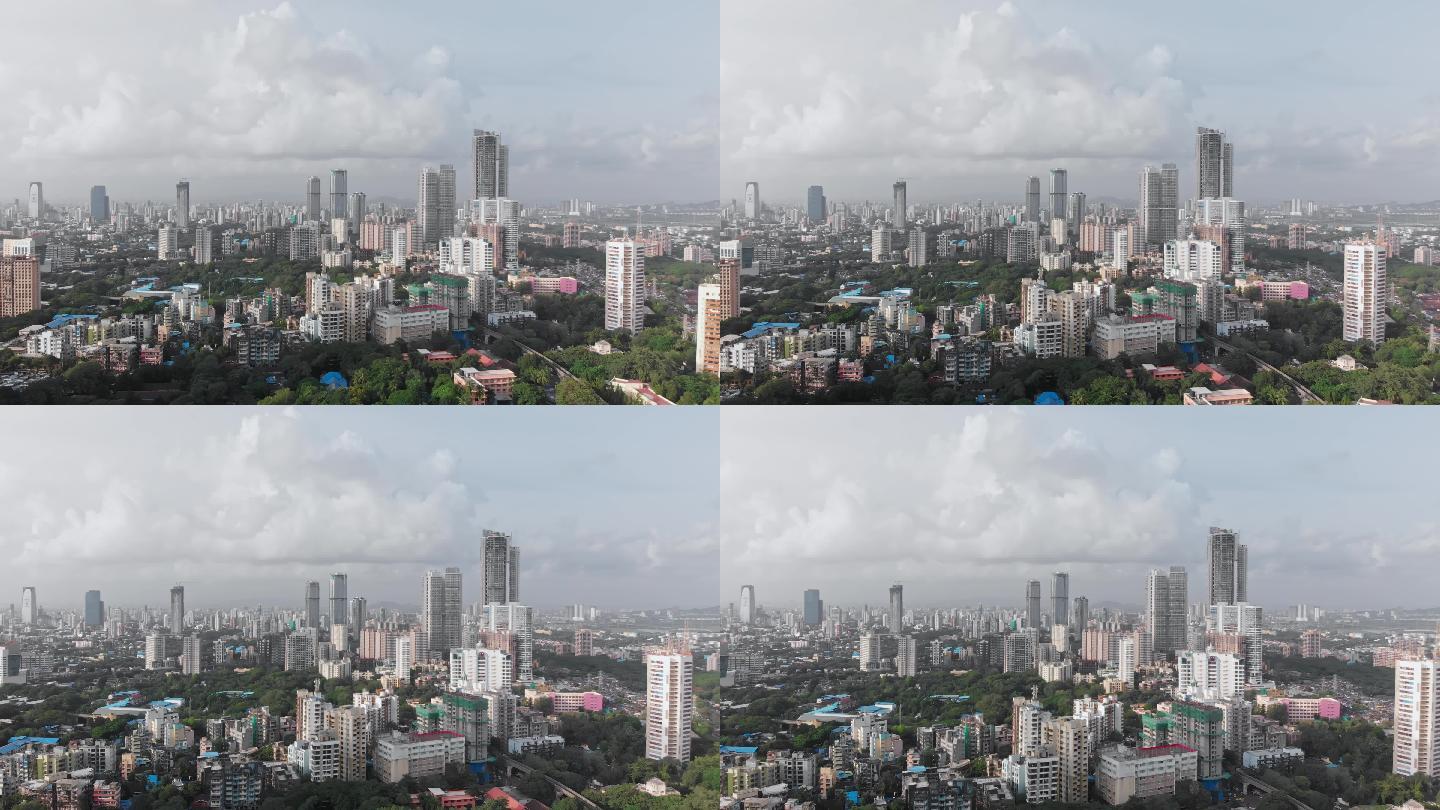 孟买城市景观印度风光马哈拉施特拉航拍俯瞰