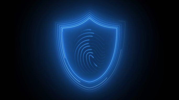 数据安全安全中心手印科技感解锁安全防盗