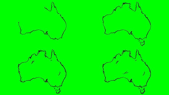 澳大利亚轮廓图