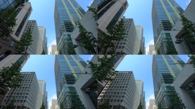 摩天大楼俯瞰图城市建筑快速发展航拍延时国