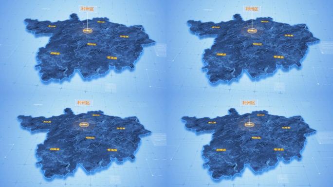 四川广元利州区三维科技地图ae模板