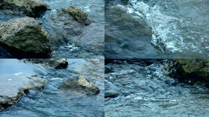 清澈溪水小溪流水慢镜头升格小河流淌小河