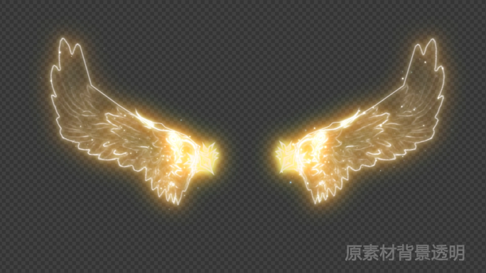 金色天使翅膀（循环带透明背景）