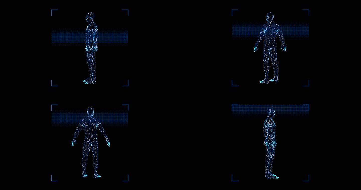 人体扫描 hud界面人体识别智能识别
