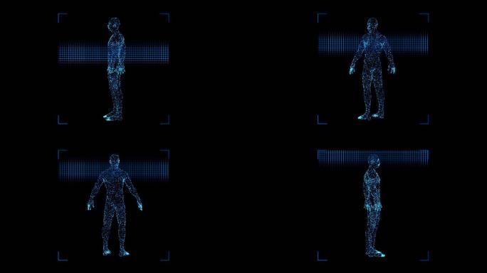 人体扫描 hud界面人体识别智能识别