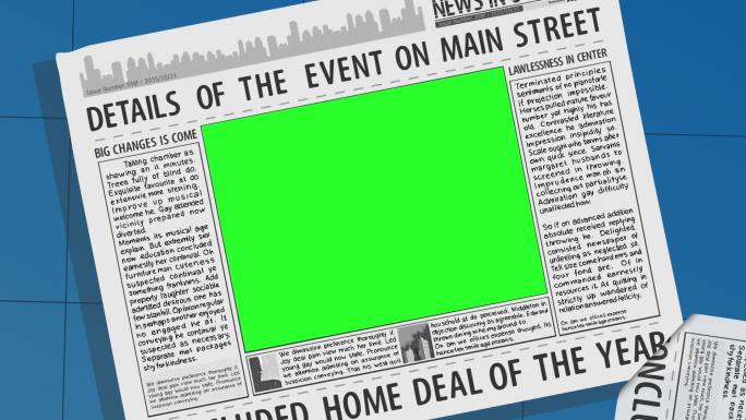绿色屏幕的报纸版面概念