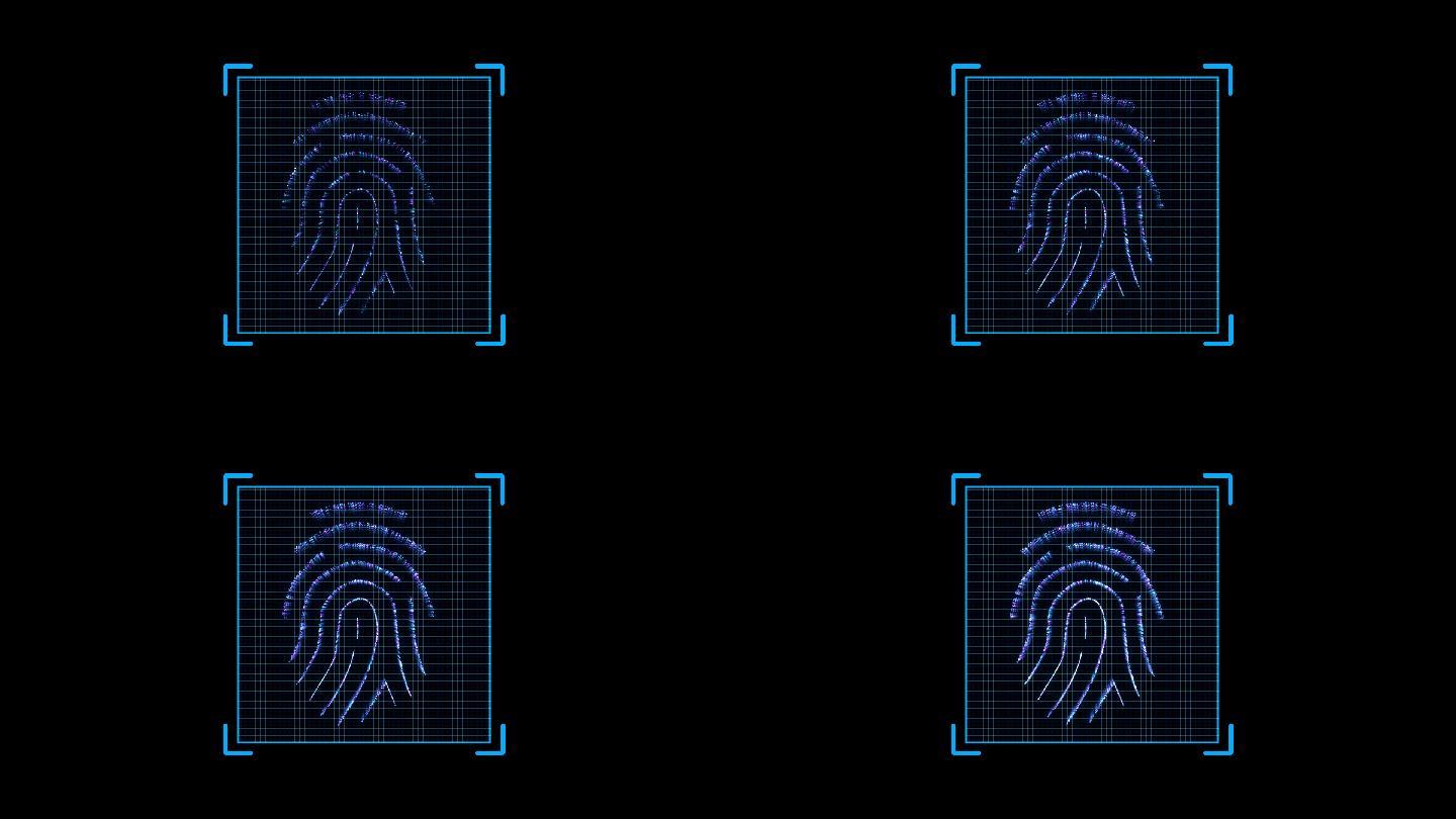 科技指纹验证扫描二维码2-alpha通道