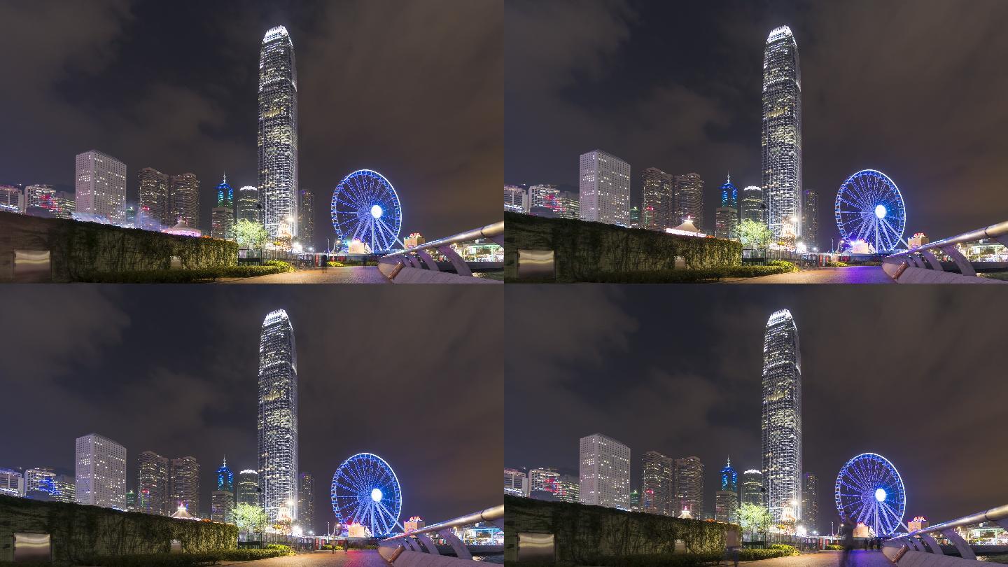 香港游乐园实拍场景视频鸟瞰视角