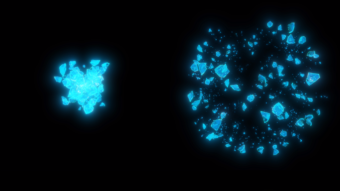 冰块碎裂粒子特效【透明背景】