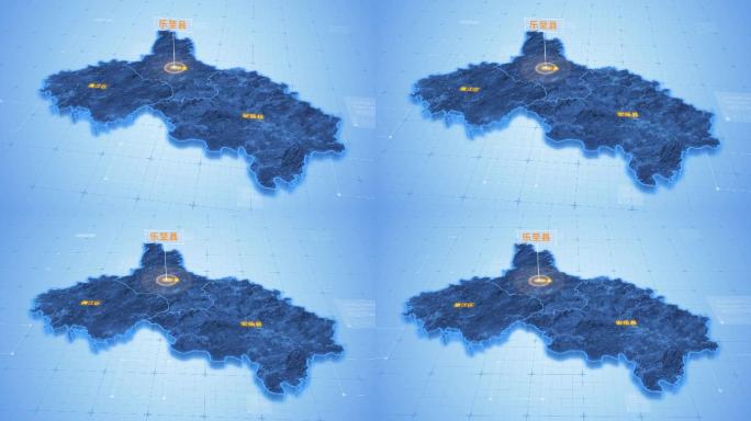 四川资阳乐至县三维科技感地图