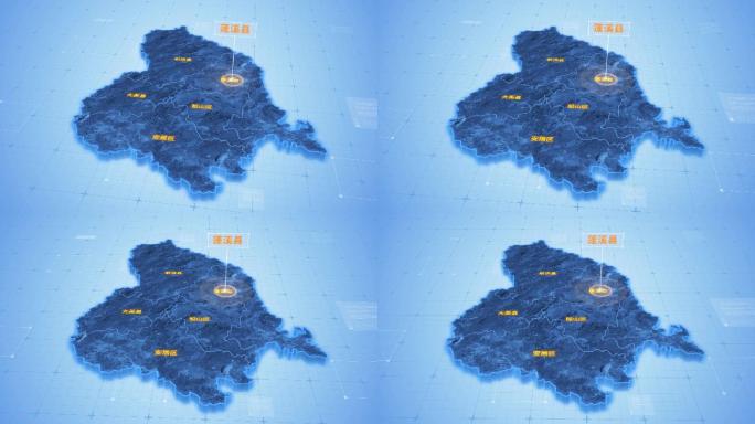 四川遂宁蓬溪县三维科技感地图