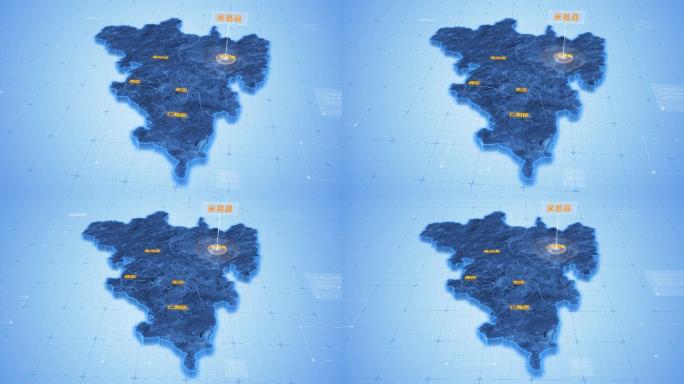 四川攀枝花米易县三维科技感地图