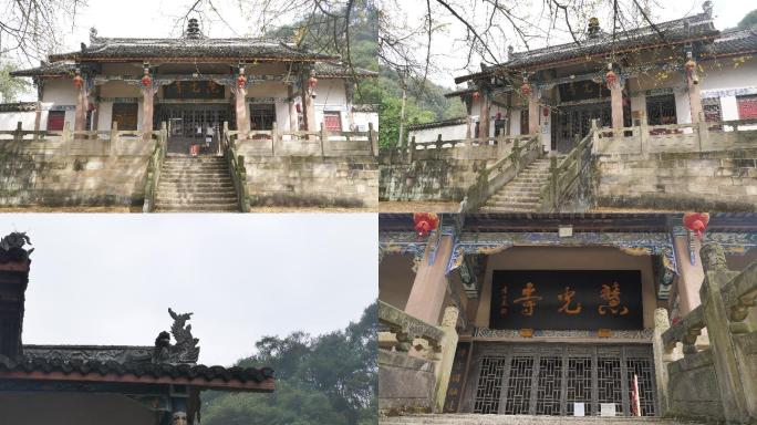 寺庙 秋天 银杏树 落叶 古建筑 4K