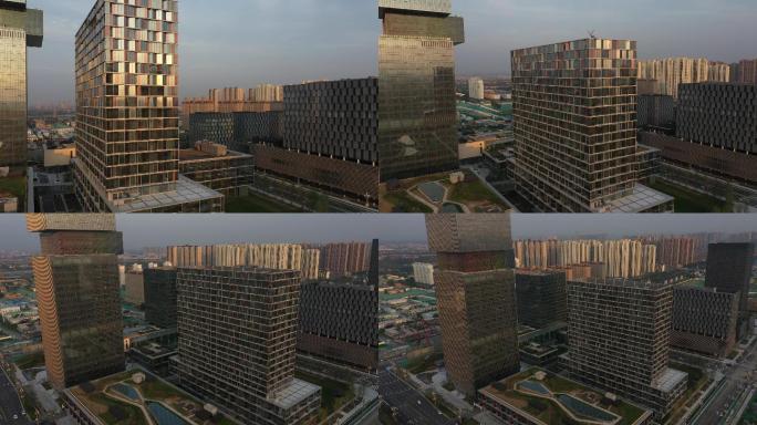 西咸新区能源金融贸易区创新大厦航拍4K