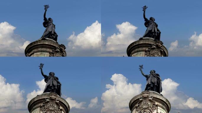 法国巴黎共和国雕像