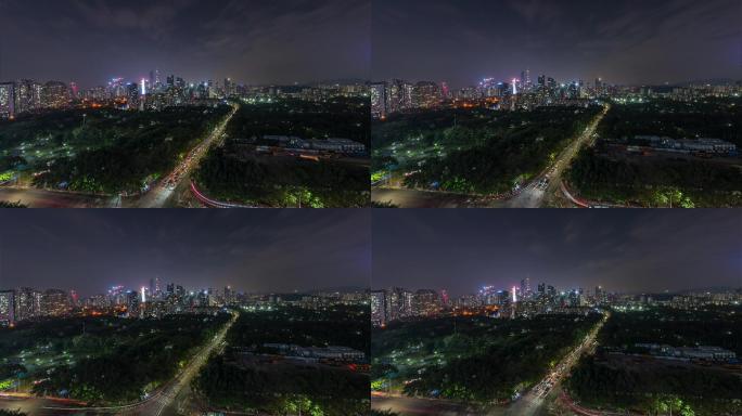 【正版8K素材】深圳绿色城市夜景延时3