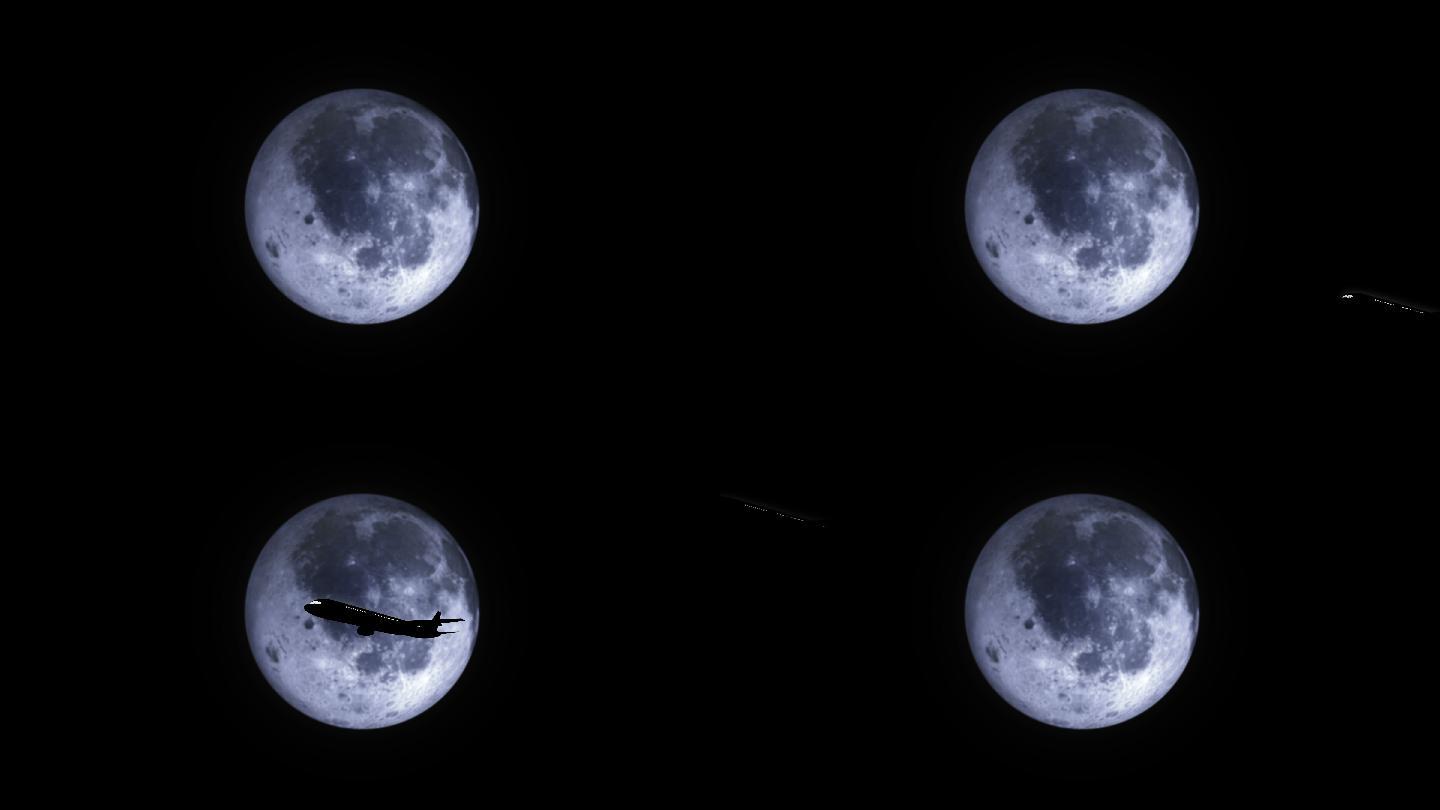 飞过月球的飞机轮廓