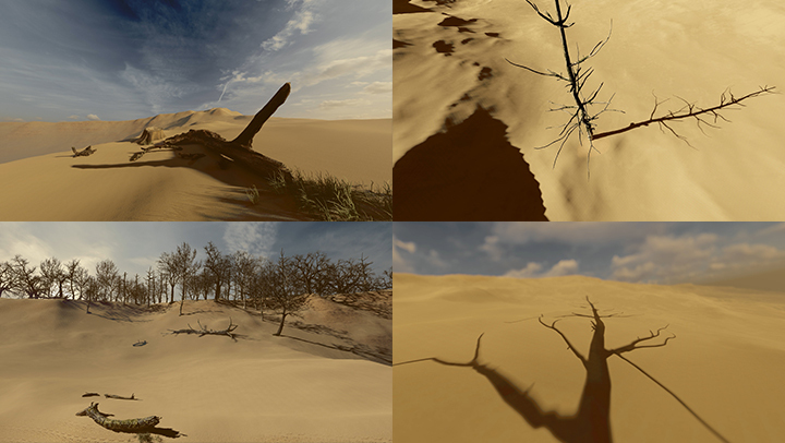 沙漠环境恶化枯树干旱缺水生态失衡气候干旱