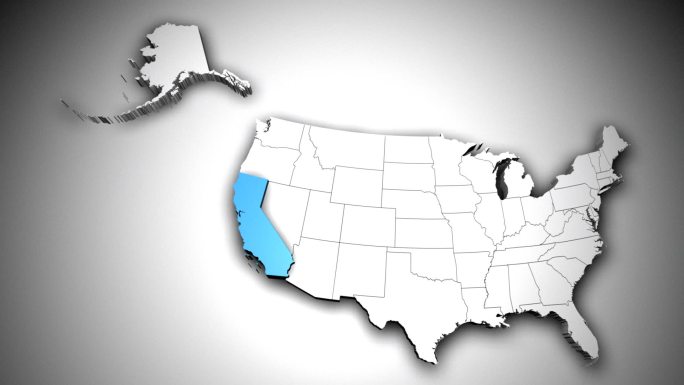 美国加利福尼亚州地图