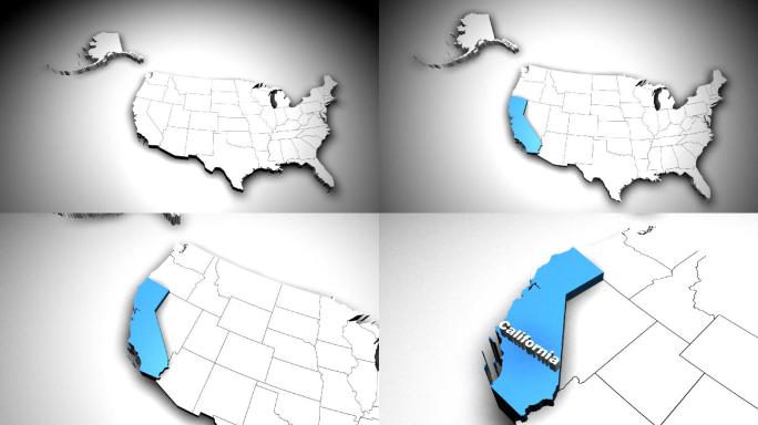 美国加利福尼亚州地图