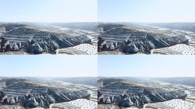 梯田航拍雪景