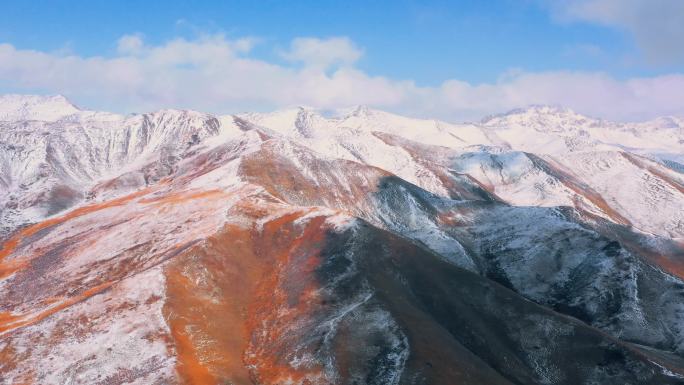 冬季西北青海风光航拍日出日落雪景茶卡盐湖