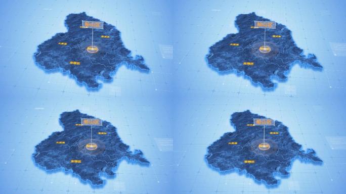 四川遂宁船山区三维科技感地图