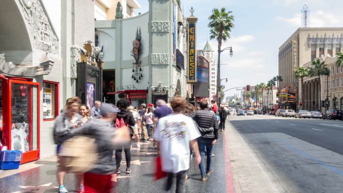 美国加利福尼亚州洛杉矶好莱坞的人群游客